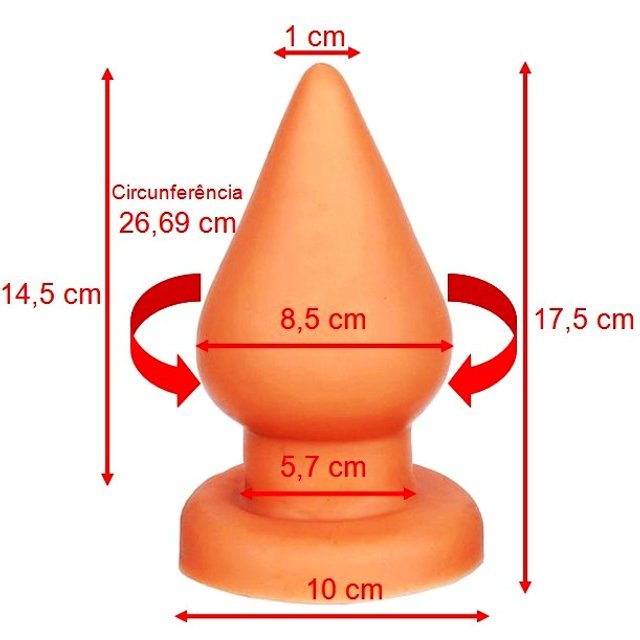 Plug Anal Cnico Gigante Pele 17.5cm Sex Shop Prazer Intenso | Hot Sex Shop Plug Anal Cnico Gigante Pele 17.5cm Sex Shop Prazer Intenso | Hot Sex Shop