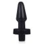 Plug Anal Cônico Preto com Vibrador 12 Velocidades 14 x 4,3 cm