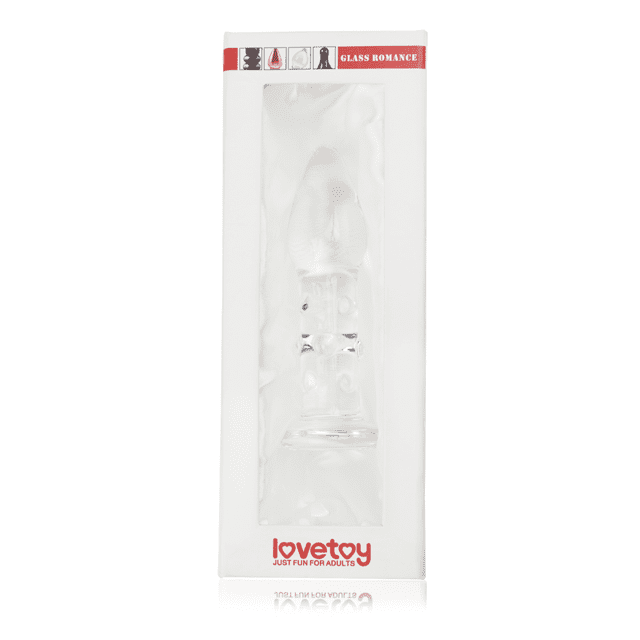 Plug Anal Cristal Vidro Incolor com Bolinhas Estimuladoras 13,5 x 3,5 cm