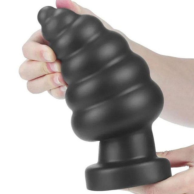 Plug Anal Gigante Escalonado Vibrador e Ventosa 18x 8,3cm