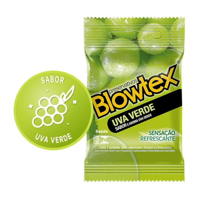 Preservativo Blowtex Uva Verde com 3 unidades