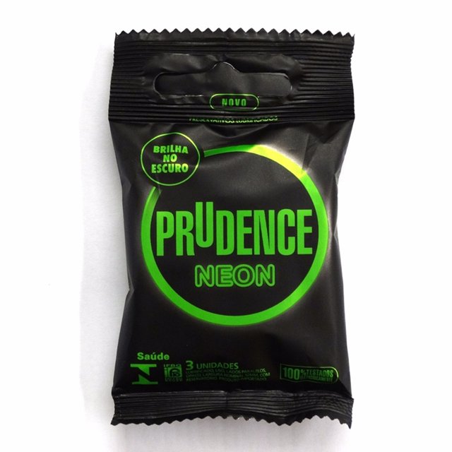 Preservativo Masculino Prudence Neon Brilha no Escuro 3 Unidades