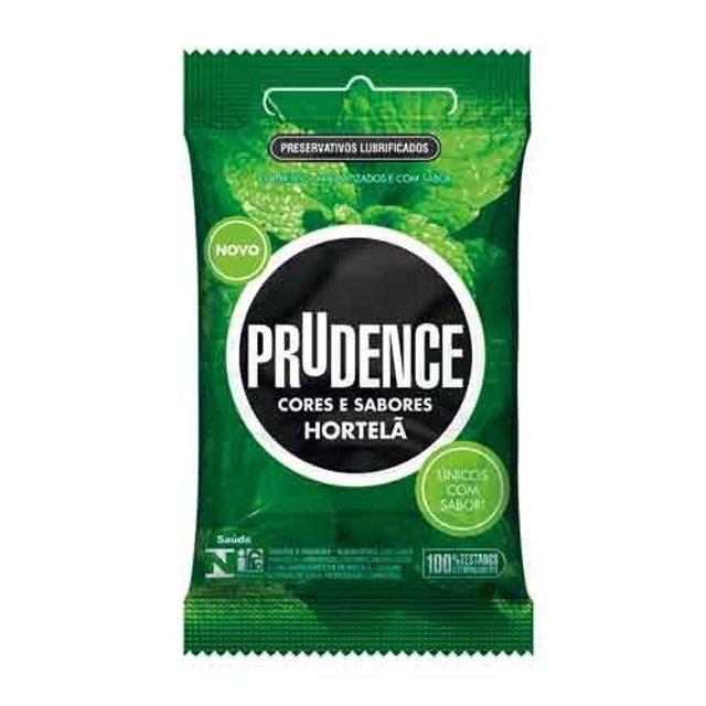 Preservativo Prudence Cor Aroma e Sabor Hortelã 3 unidades