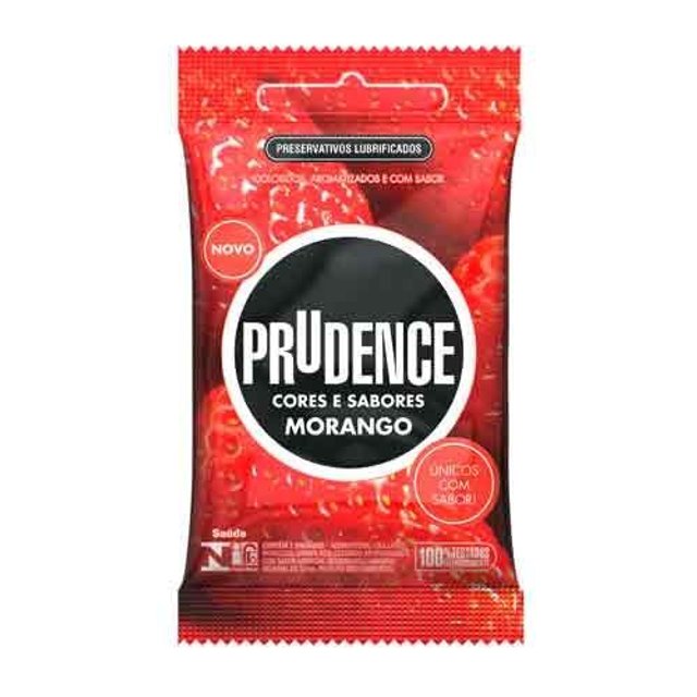 Preservativo Prudence Cor Aroma e Sabor Morango 3 unidades