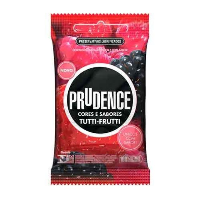 Preservativo Prudence Cor Aroma e Sabor Tutti Frutti 3 unidades