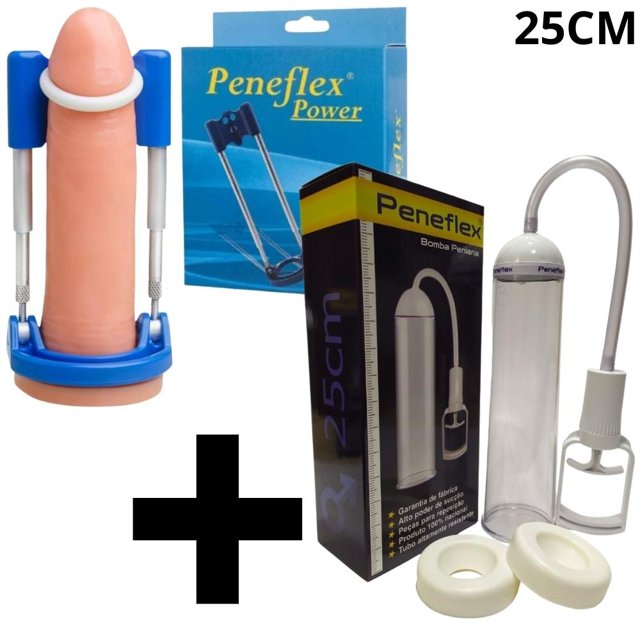 Kit Extensor Peniano Peneflex Power + Bomba Peneflex 25cm