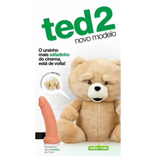 Urso Ted em Pelúcia Compartimento Secreto com Pênis e Cadeado
