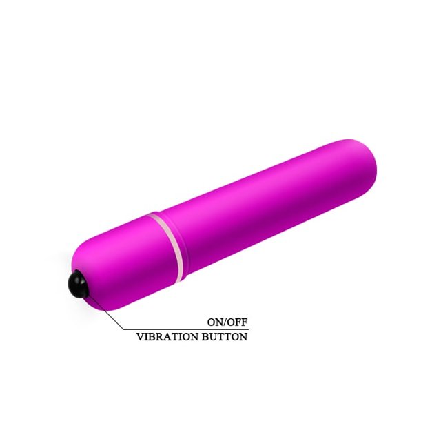 Vibrador Bullet Cápsula 9,2 x 1,8 cm Lilás Aveludado 10 Modos Vibração