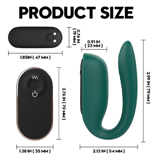 Vibrador Do Casal Baud S-Hande Verde Recarregável USB Controle Remoto