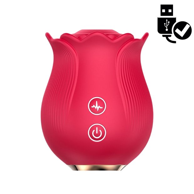 Vibrador Sucção Vermelho USB 12 Modos Compacto Sex Shop | Hot Sex Shop