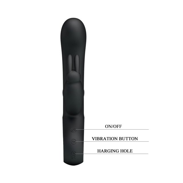 Vibrador Estimulador Rabbit Pretty Love Webb Black Recarregável USB