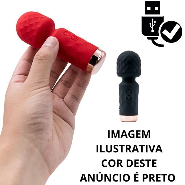 Vibrador Mini Varinha Mágica Hero Recarregável 10 Modos