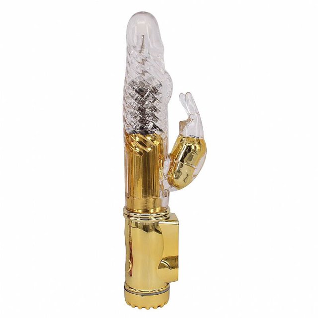 Vibrador Rotativo Dourado Jack Rabbit com 36 Modos Vibração