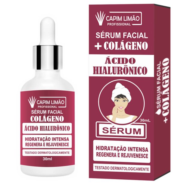 Serum Facial Colágeno Acido Hialuronico Capim Limão 30ML