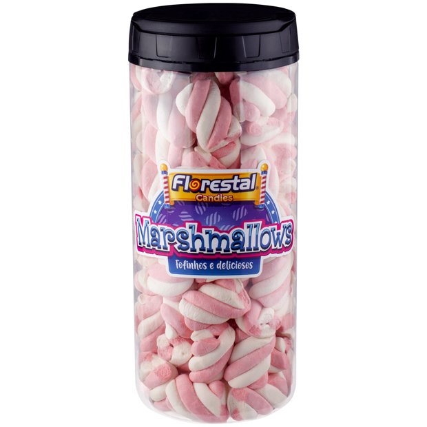 Marshmallow Fofs Twist Rosa e Branco 450g