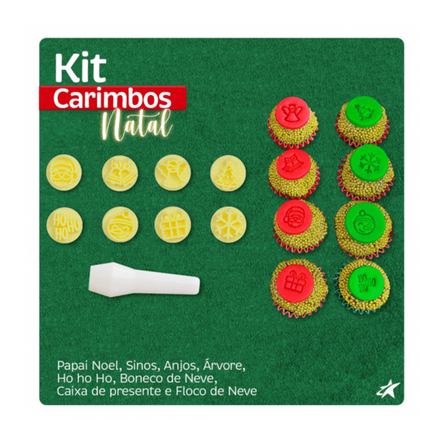 Carimbos Natal Amarelo Kit c/ 9 pçs 411157 - BlueStar