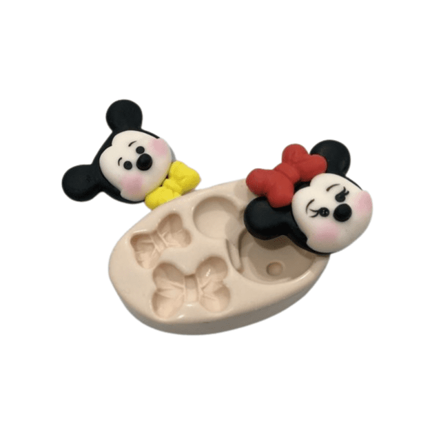 Molde de Silicone Ratinho Fofinho (Mickey e Minnie) (N°2) - Nika Rosa