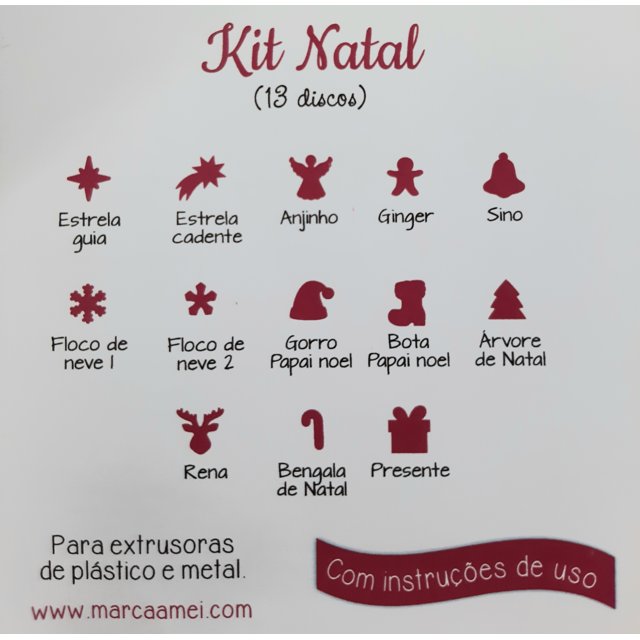 Kit Natal (13 discos para extrusora - sem estojo)  