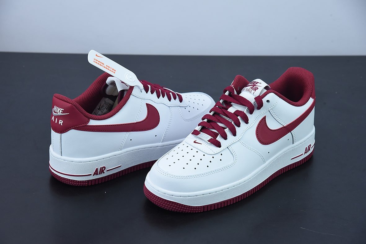 Nike air force sales maroon and white