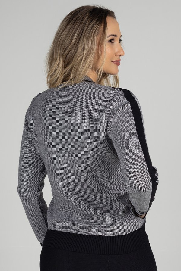 Jaqueta Bomber de Tricô Esportiva | Bonneterie | Bonneterie