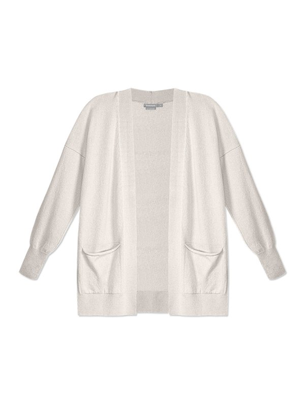 Cardigan alongado de tricô com lã e cashmere | Bonneterie | Tricôs