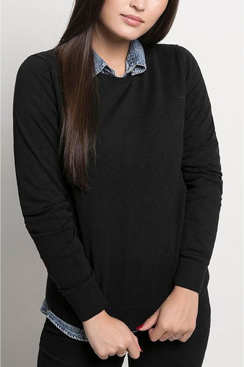 sueter feminino gola redonda