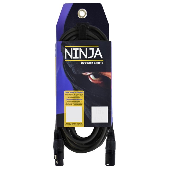 Cabo Para Microfone Santo Angelo Ninja XLRM x XLRF 3,05 Metros