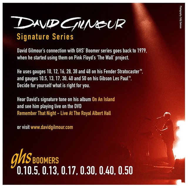 Encordoamento Para Guitarra GHS 010 David Gilmour GB-DGG