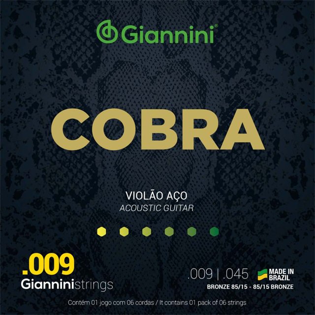 Encordoamento Para Violão Aço Giannini 009 Bronze 85/15 GEEWAK
