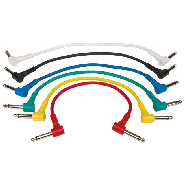 Kit 6 Cabos Rockbag Patch Cable Para Pedais 15cm Colorido