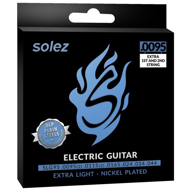 Encordoamento Para Guitarra Solez 095 SLG95 Com 2 Cordas Extras