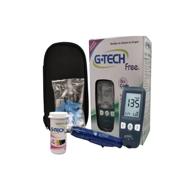 Kit Medidor de Glicose G Tech Free 1 completo - G Tech