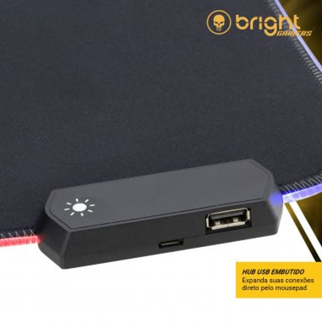 MOUSE PAD GAMER C/LED E HUB USB Compumax