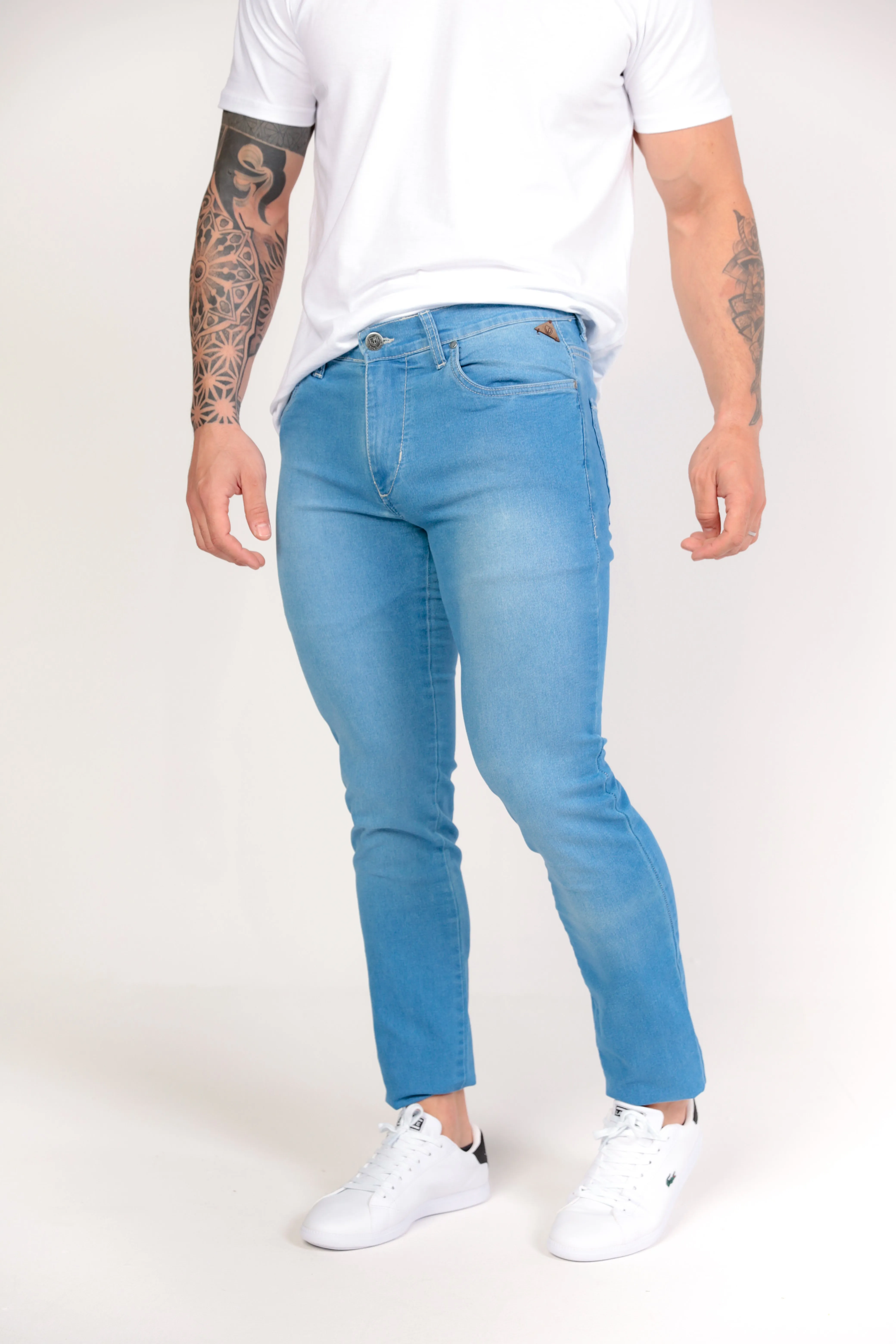 CALÇA JEANS SKINNY AZUL CLARO DON JUAN Don Juan Moda Homem