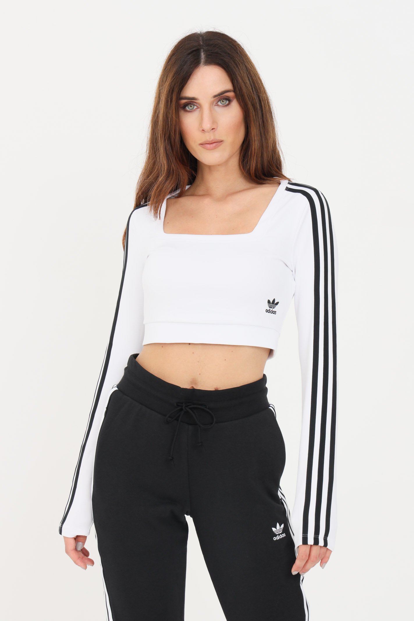 cropped adidas manga longa