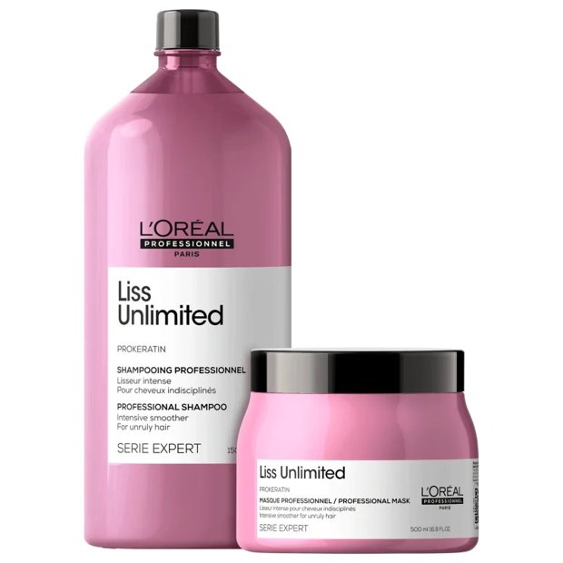 L'Oréal Professionnel Liss Unlimited Shampoo 1,5L + Máscara 500g Doce