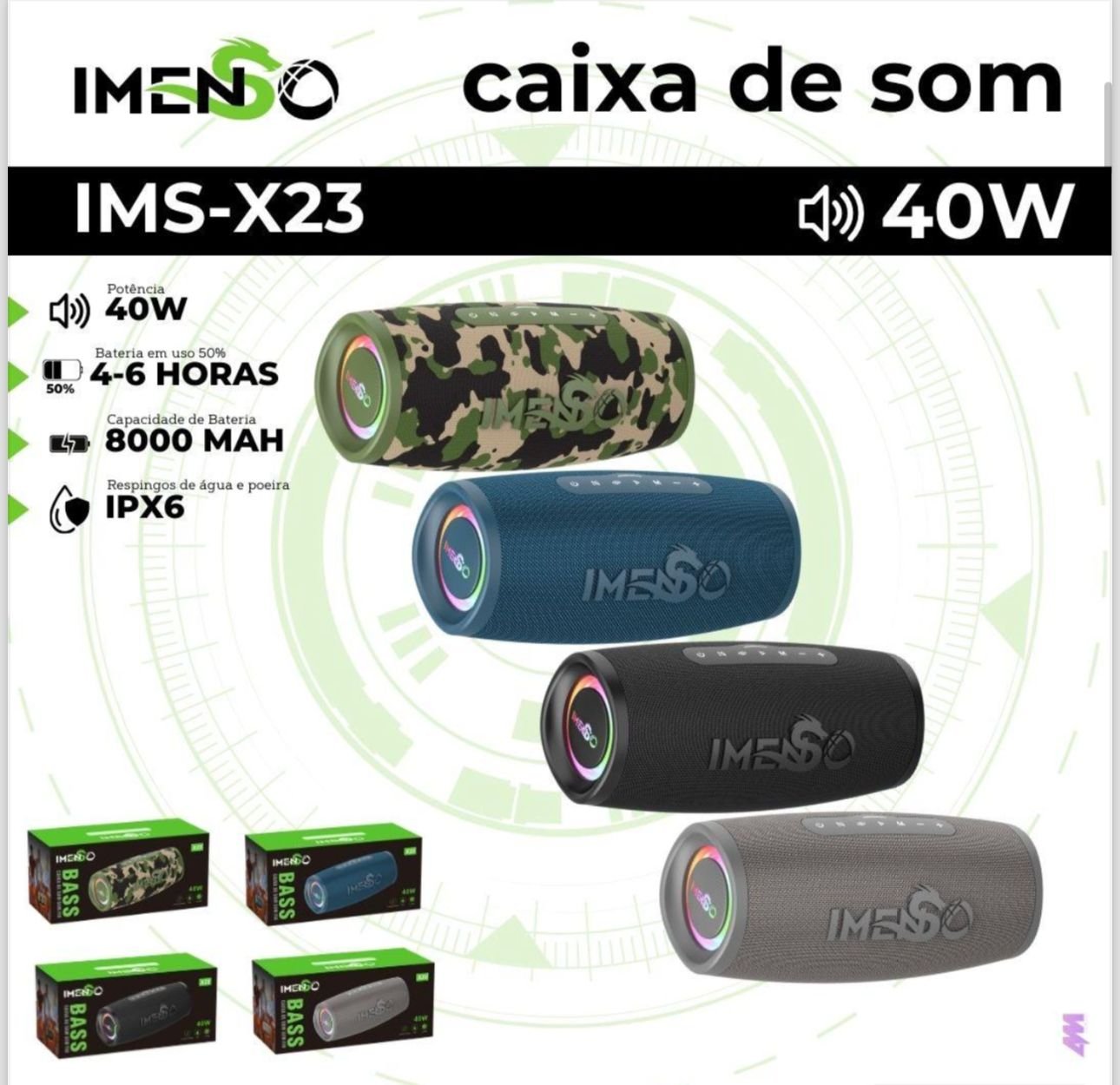 CAIXA DE SOM BASS IMENSO X23 40W | GRUPO YMA