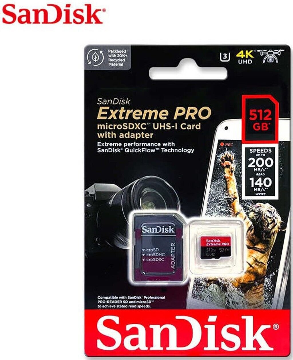 CARTAO DE MEMORIA SANDISK EXTREME PRO SDXC 512GB 200mb/s 4K | GRUPO YMA