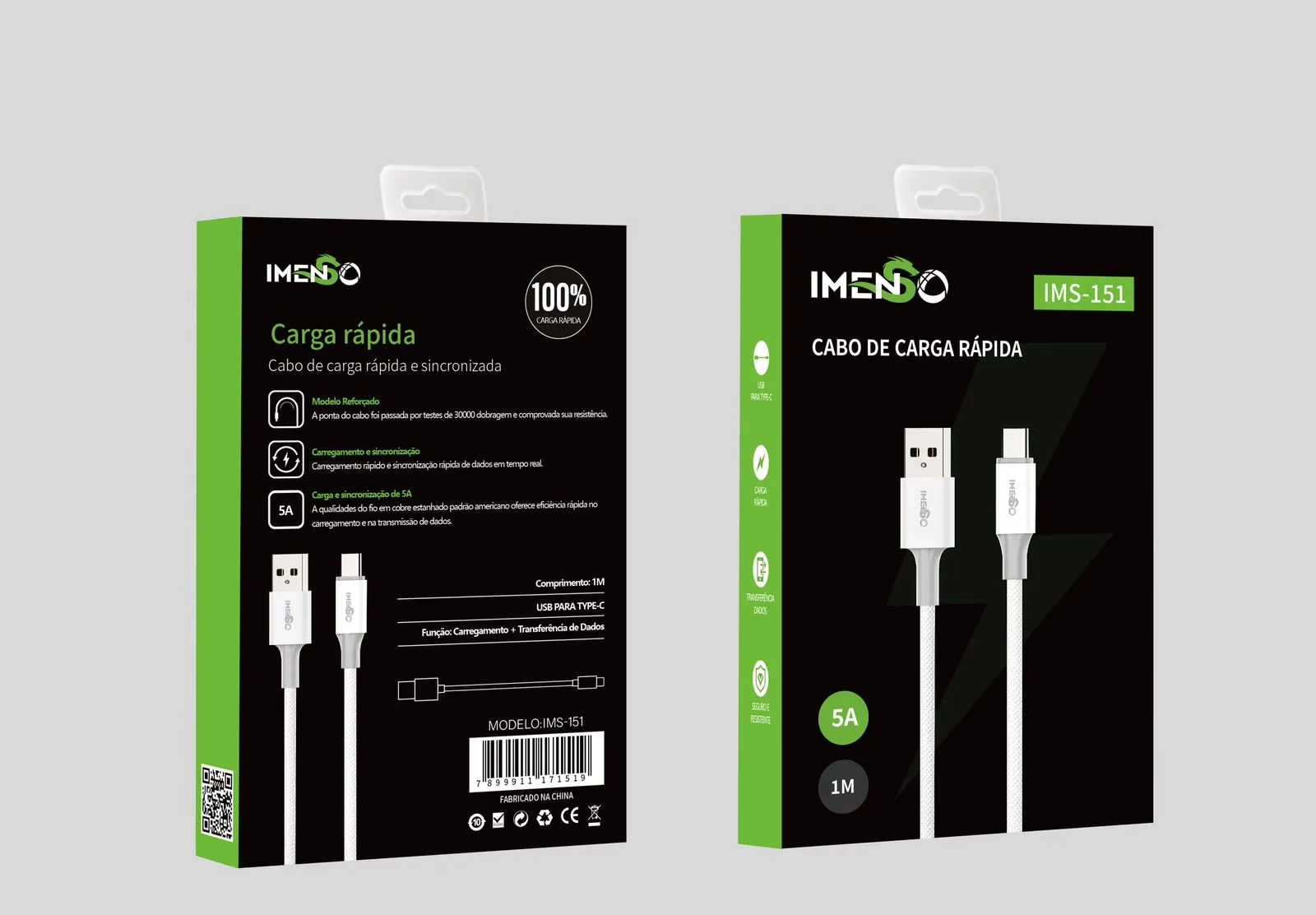 CABO USB PARA TYPE-C 5A IMENSO IMS-151 | GRUPO YMA