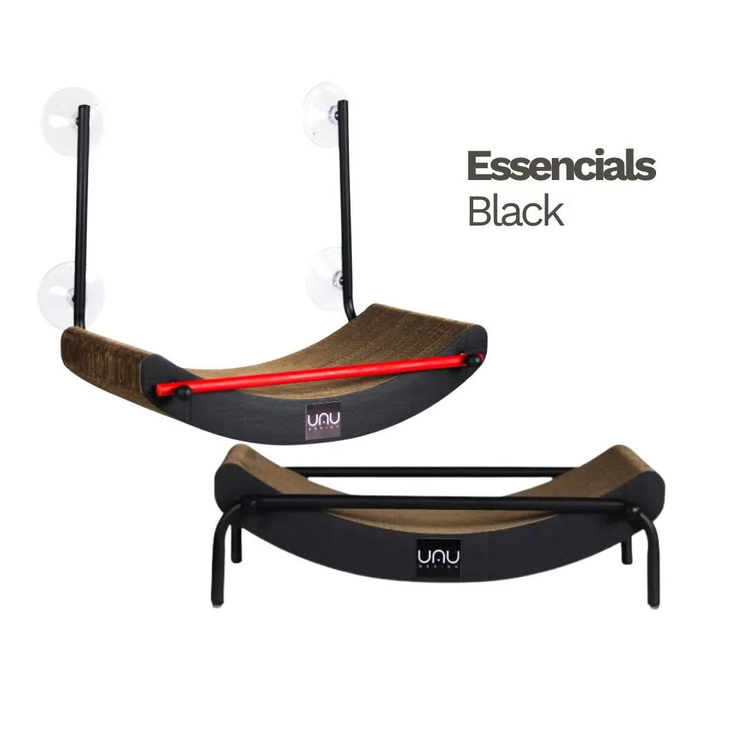 Kit Essentials Black - Arranhador Curve + Cama Suspensa Curve 
