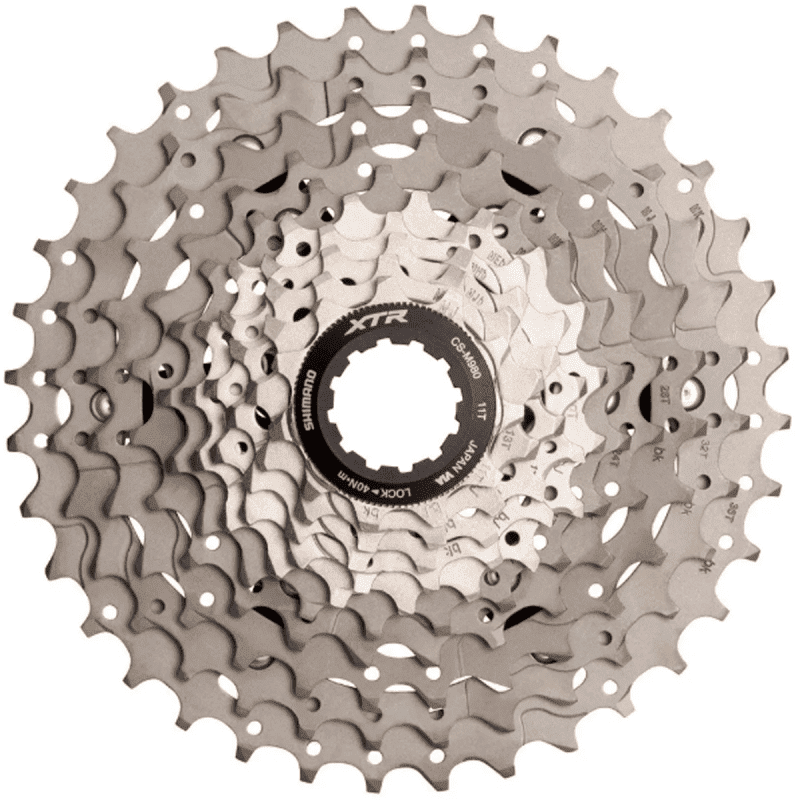 CASSETE 10V SHIMANO XTR M980 11/36D TITÂNIO/ALUMÍNIO (ICSM98010136