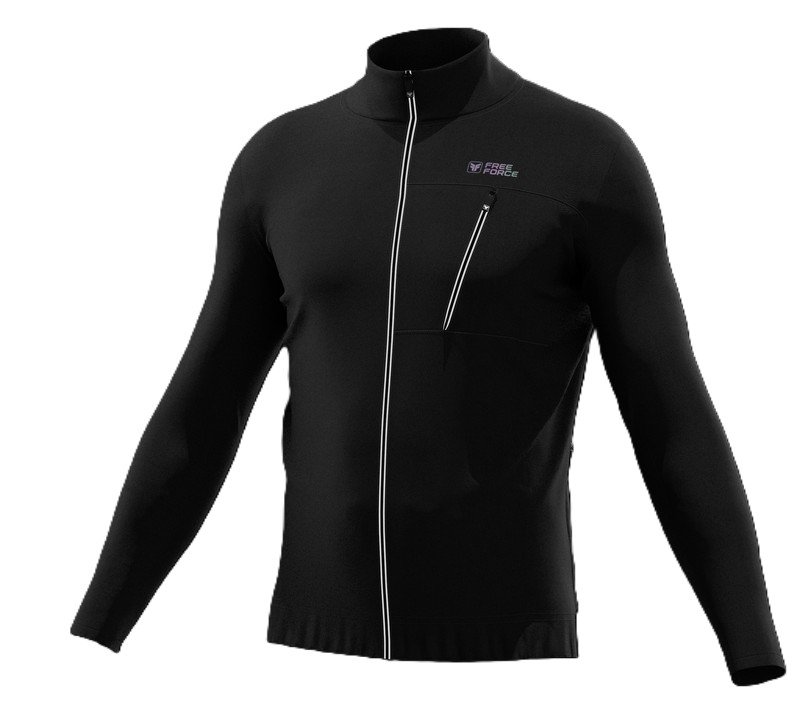 JAQUETA CICLISMO MASCULINA FREE FORCE CLASSIC PELUCIADA PRETA TAM
