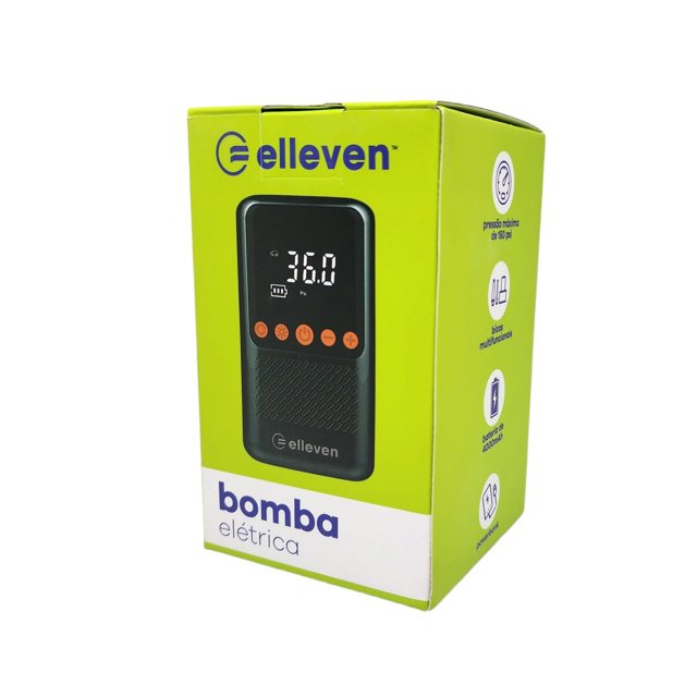 BOMBA DE AR ELLEVEN ELÉTRICA SMART 150 PSI C/ POWERBANCK USB