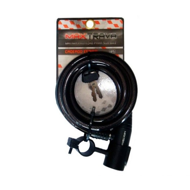 CADEADO ESPIRAL 12MM X 1M C/ CHAVE FUME MAXTRAVA