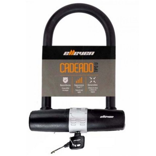 CADEADO TRAVA TIPO U ELLEVEN 170mm X 245mm