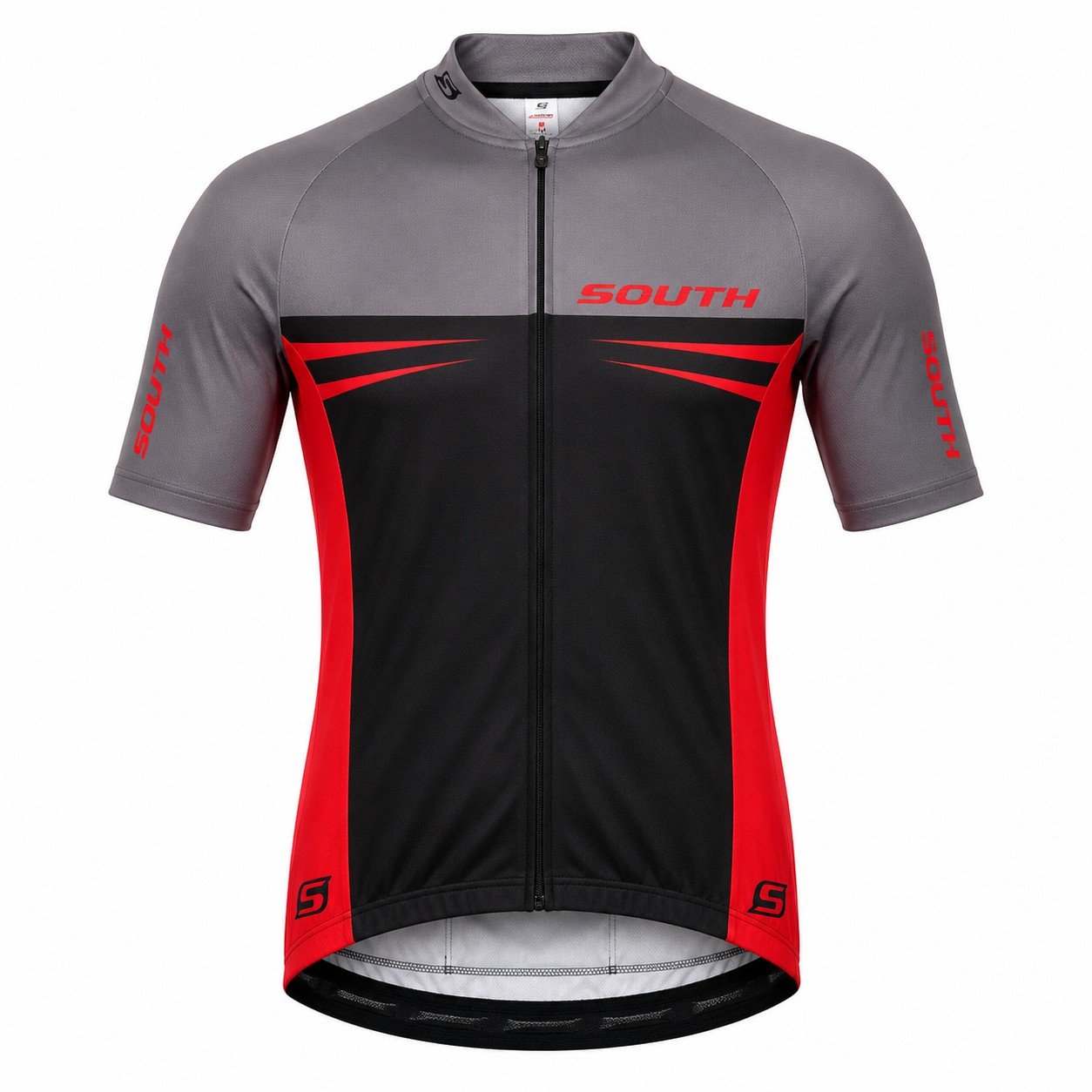 CAMISA CICLISMO REFACTOR SOUTH PRETO/CINZA/VERMELHO | Pedalokos Bike Shop