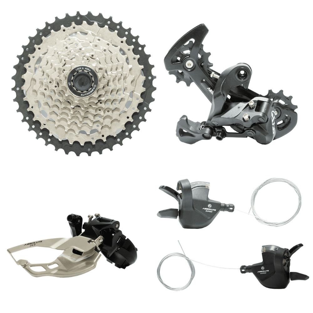 アキノリオ7点セット KIT RELAÇÃO ABSOLUTE A5 2X9V (CÂMBIOS/ALAVANCAS/CASSETE) - PRETO