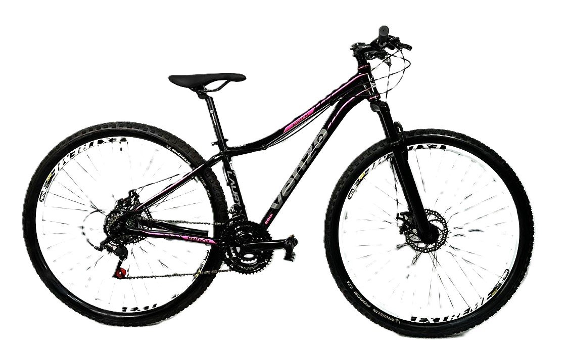 BICICLETA 29 VENZO LAURYN 21V DISC. (P-15) PRETO/ROSA | Pedalokos