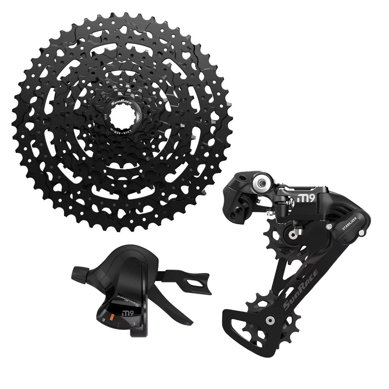 KIT UPGRADE SUN RACE 9V CAMBIO, ALAVANCA E CASSETE 11/50D