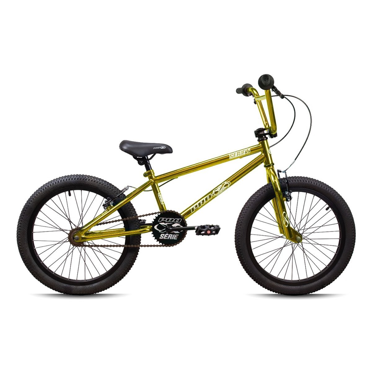 BICICLETA BMX ARO 20 PRO-X SERIE 5 AÇO PINTURA CROMO DOURADO